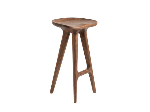 Simple wooden stool with three legs
