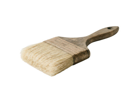 Old wooden paintbrush with bristles