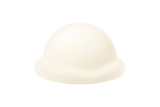 Uma &uacute;nica bola de sorvete de baunilha cremosa e lisa isolada em um fundo branco puro, perfeita para design de menus, publicidade de sobremesas e projetos de culin&aacute;ria.