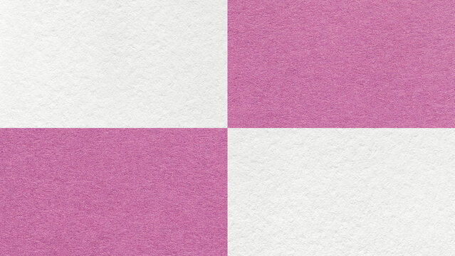 White and lilac checkered paper texture background with four sections and copy space. Geometric template with blocks