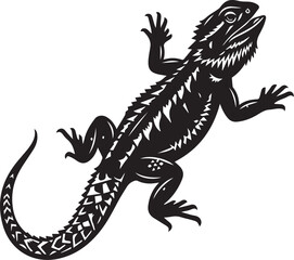 Fototapeta premium Bearded_dragon_climbing_silhouette