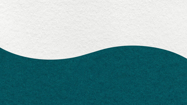 White paper texture background with dark teal horizontal curved wavy split and copy space for banner, presentation