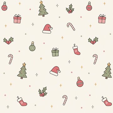seamless pattern with christmas trees