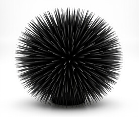 Fototapeta premium Black spiky sphere creating abstract pattern and defense concept