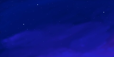 Horizontal astrology background stars universe background. Night with nebula in the cosmos. Milky Way in infinity space. Starry night with shining stars in gradient sky. Illustration © Retno