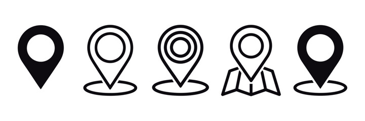 Location pin icon, minimal map marker vector for navigation, geotagging, destination, positioning, mapping apps, and travel © LEECOO STUDIO