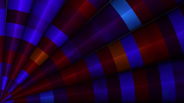 High-quality 4K abstract video featuring procedural JavaScript mesh gradients. This dynamic animation showcases a segmented, radial geometric pattern with smooth, glossy, 3D-like reflections. 