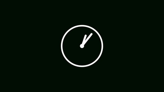 Minimalist clock face progression showing time passing in clean white lines on a dark background