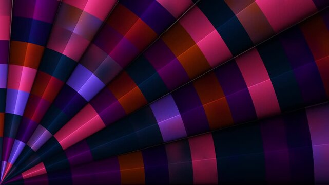 High-quality 4K abstract video featuring procedural JavaScript mesh gradients. This dynamic animation showcases a segmented, radial geometric pattern with smooth, glossy, 3D-like reflections. 