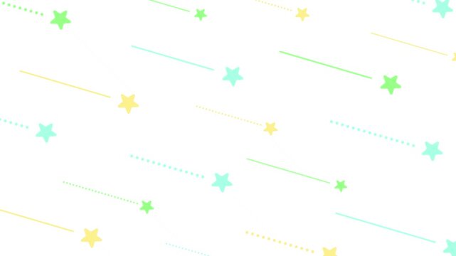 cute pop style background pattern featuring colorful shooting stars in pastel colors