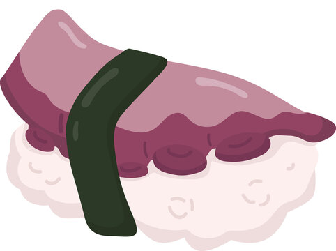 tako sushi, Octopus sushi nigiri illustration