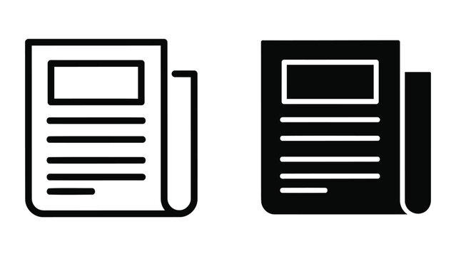 News document page icon vector isolated on transparent background