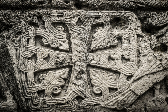 capital with the relief of a cross, Kutaisi Cathedral (Cathedral of the Dormition), 11th century, Kutaisi, Imereti Region, Georgia
