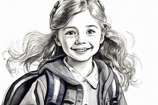 Young girl smiling ready for school activities