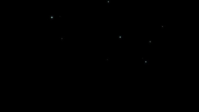 glitter particle explosion trail animation white glowing magic pixie dust path fairy doodle twinkling star sparkle burst glitter effect overlay on isolated black screen background 4k video