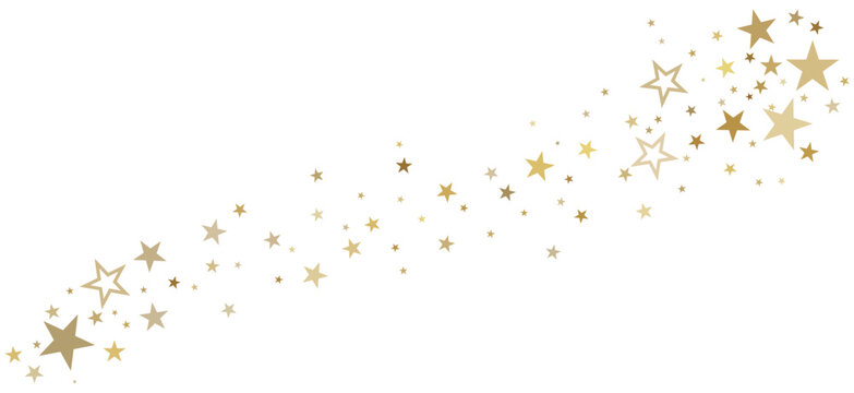 Luxury Golden Sparkle Confetti Overlay with Stars for Christmas and New Year Festive Background