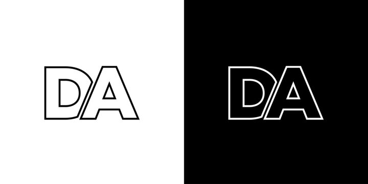 Letter D and A, DA logo design template. Minimal monogram initial based logotype.