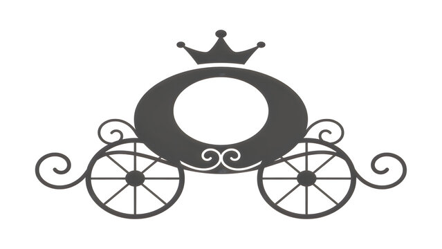 Halloween carriage clipart black and white vector illustration for spooky seasonal decor and invites