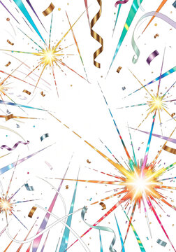 Festive Celebration Background with Colorful Confetti and Ribbons