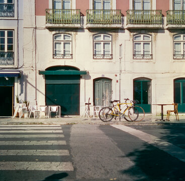 Bicycles Outside Lisbon Cafe