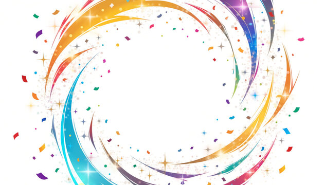 Festive Celebration Background with Colorful Confetti and Ribbons