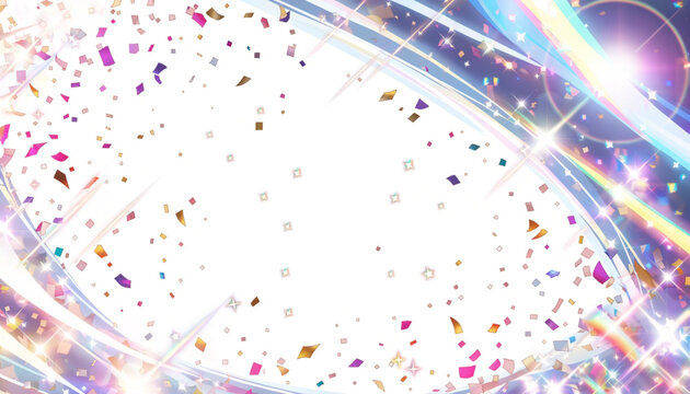 Festive Celebration Background with Colorful Confetti and Ribbons