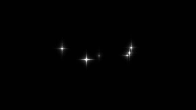 2d magic sparkle star line animation abstract shining pixie starlight dust trail glowing glitter blast particle burst fairy twinkling light effect overlay on black screen background 4k video