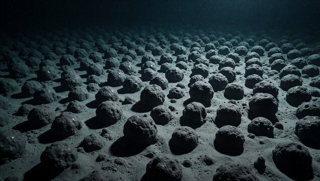 Colony of deep sea tunicates on the seafloor