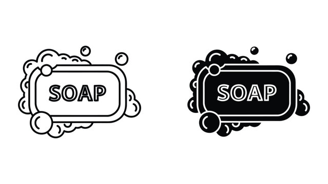 Refreshing bar of soap with bubbles and foam vector graphic