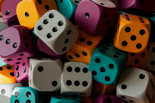 Vertical colorful dice background