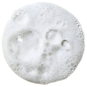 A close-up of frothy bubbles against a white background, creating a fresh and clean aesthetic.