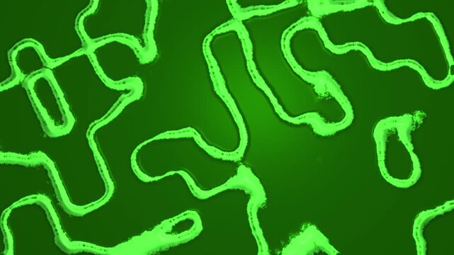 Green toxic liquid line pattern backdrop. Abstract neon cellular organic motion background. Glowing slime wave fluid design.