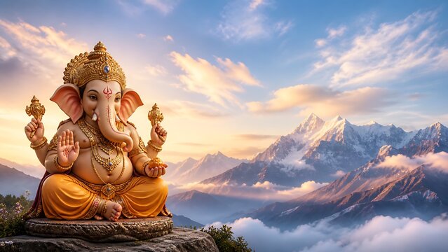 Ganpati Bappa Ganesh Chaturthi Ganesh Utsav Vinayaka Chaturthi Vinayagar Chaturthi Ganesh Jayanti Sankashti Chaturthi Anant Chaturdashi Editorial Banner with Copy Space