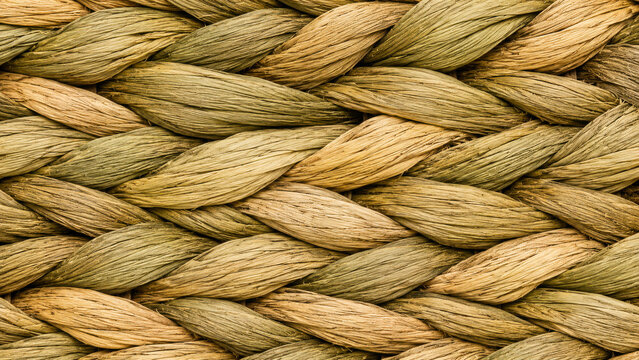 Natural braided seagrass texture woven organic fiber background