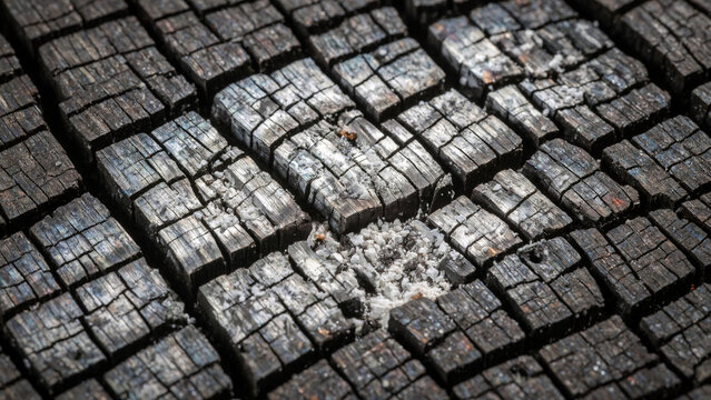 Charred Oak Wood Charcoal Texture