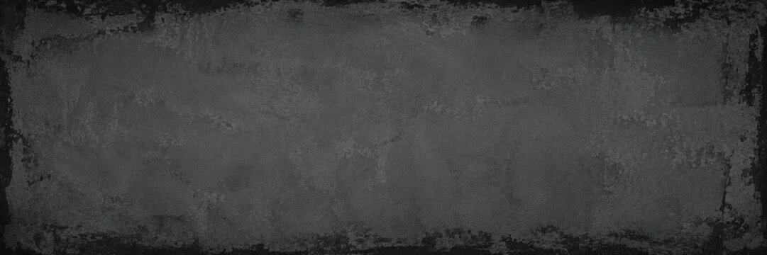 Charcoal distressed wall banner dark grunge plaster texture