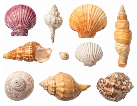 sea shells isolated on white
