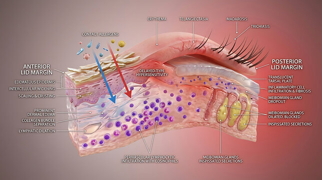Transparent Allergic Blepharitis with Eczematous Eyelid Inflammation and Meibomian Gland Dysfunction