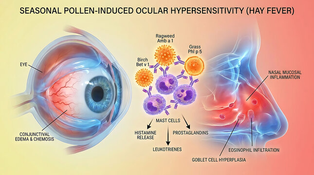 Transparent Pollen Eye Allergy with Seasonal Allergic Rhinoconjunctivitis and Mast Cell Activation