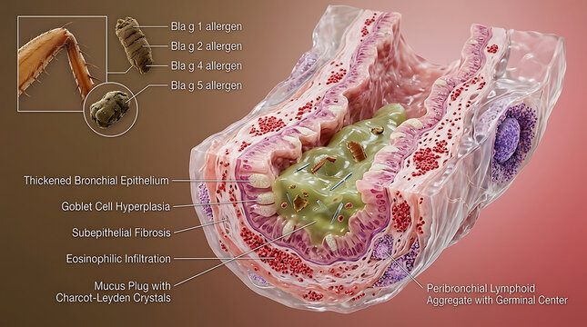 Transparent Cockroach Allergen-Induced Asthma with Airway Remodeling and Eosinophilic Inflammation