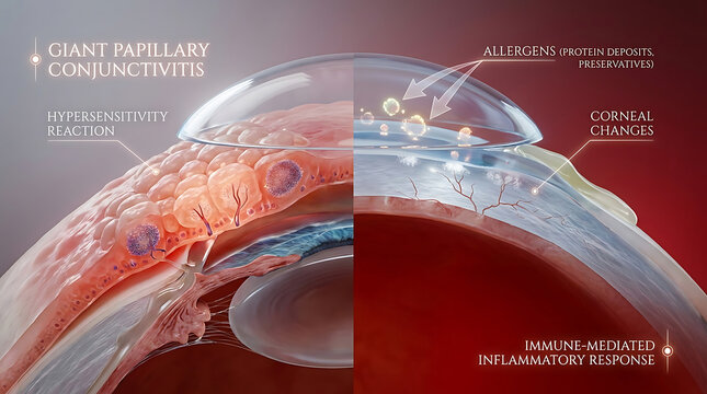 Transparent Contact Lens Allergy with Giant Papillary Conjunctivitis and Corneal Inflammation