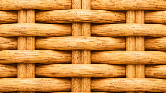 Thick rattan basket weave texture natural wicker pattern