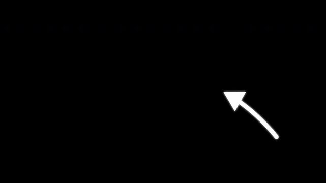 Hand drawn white line arrow animation video on black background, set of animated hand drawn arrows highlighter elements, doodle arrows, perfect focus indicator overlay for video editing, 4k animation