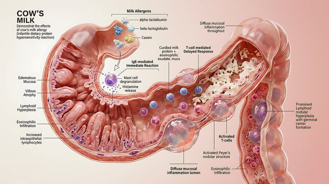 Transparent Cow's Milk Allergy with Eosinophilic Enteropathy and Intestinal Lymphoid Hyperplasia