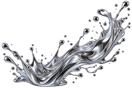 Dynamic Splash of Water with Droplets and Waves in Motion