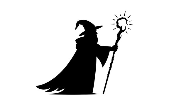 Fantasy sorcerer magician icon design