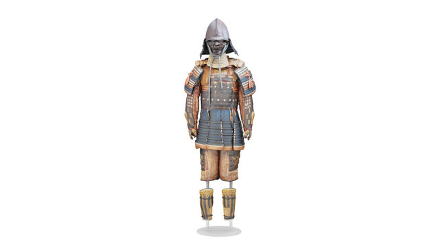 3d rendering japanese armor edo period display with unique design