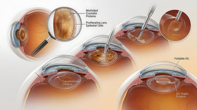 Transparent Cataract Surgery with Phacoemulsification and Intraocular Lens Implantation