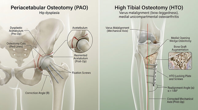 Transparent Osteotomy with High Tibial or Periacetabular Realignment