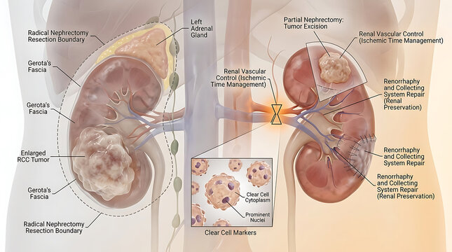 Transparent Nephrectomy with Renal Cell Carcinoma and Vascular Control Technique
